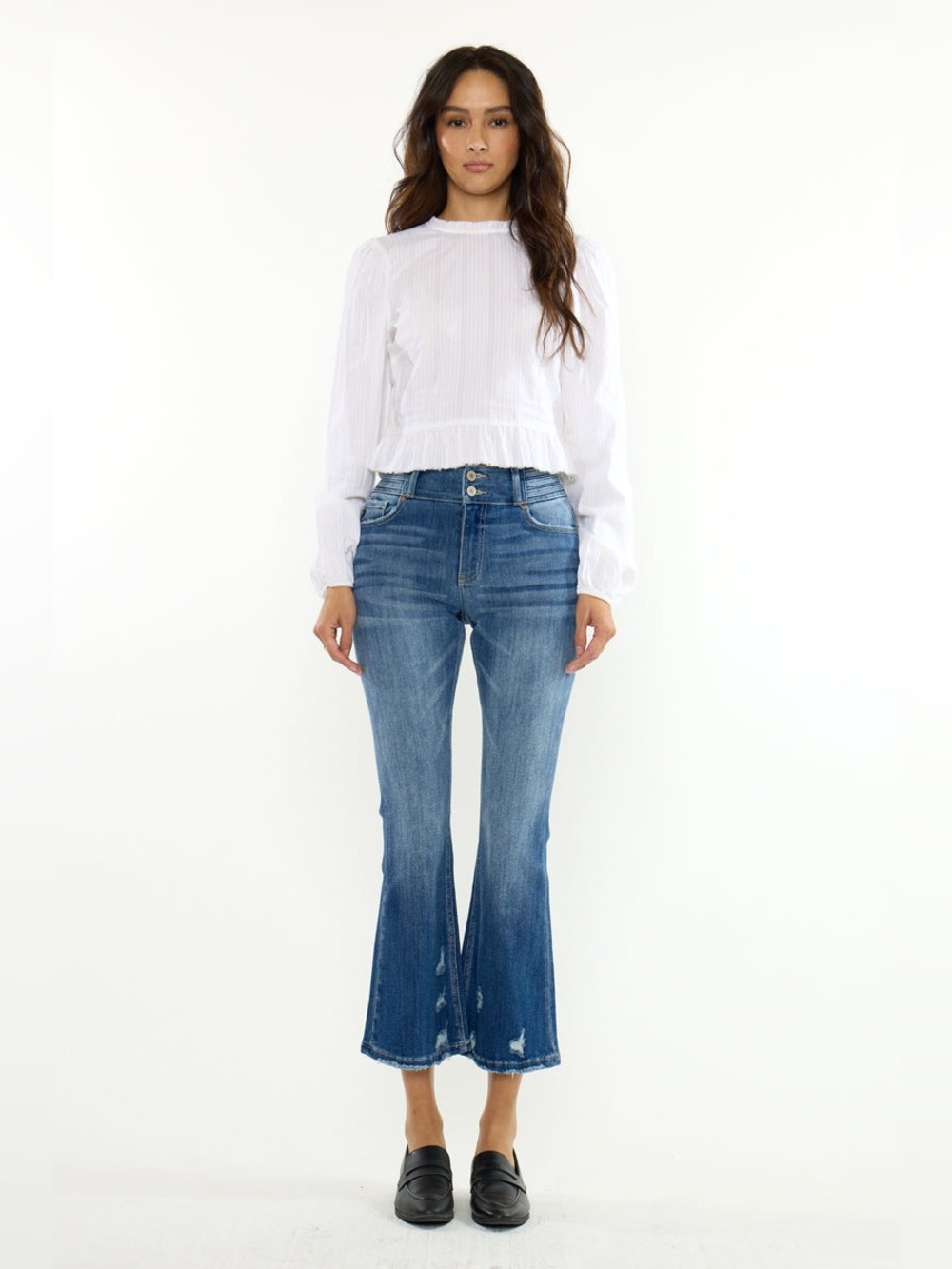KanCan Hillary High Rise Crop Flare Size 5/26